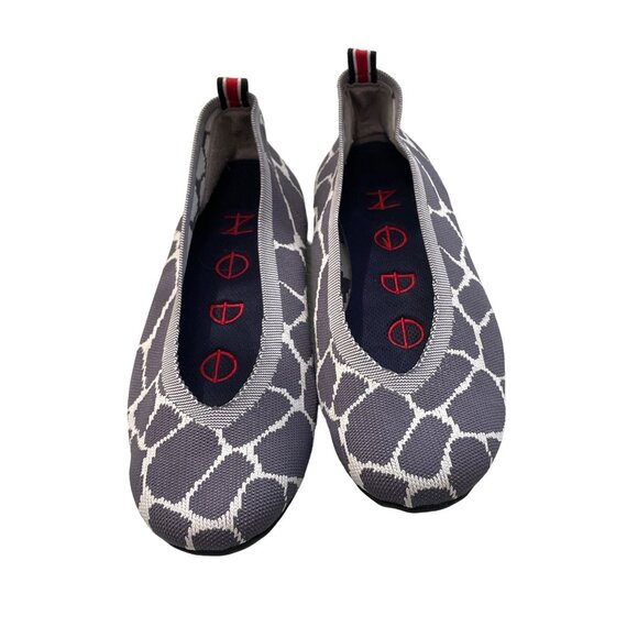 Nodo Knit Flats Giraffe Print Ballet Flats Shoes SlipOn Womens Size 8 Blue Gray - Picture 2 of 6